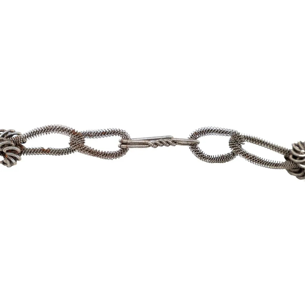 Unsigned 18th Century Silesian Iron Work Cross Necklace MultiColor Lace Good - Box View