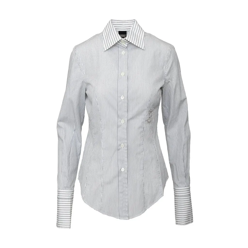 Gianfranco Ferré Stripe Shirt - '00s Red Cotton Good - Front View