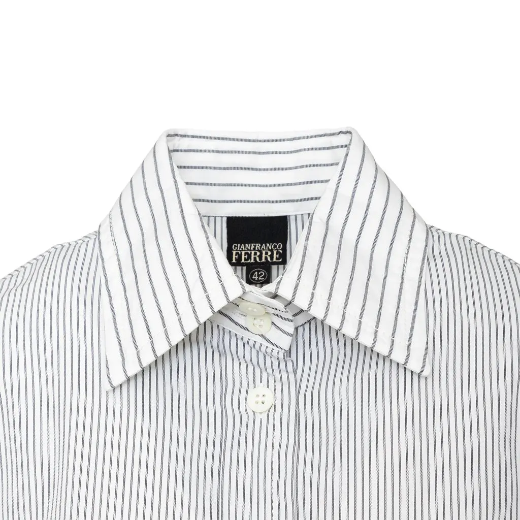 Gianfranco Ferré Stripe Shirt - '00s Red Cotton Good - Model View
