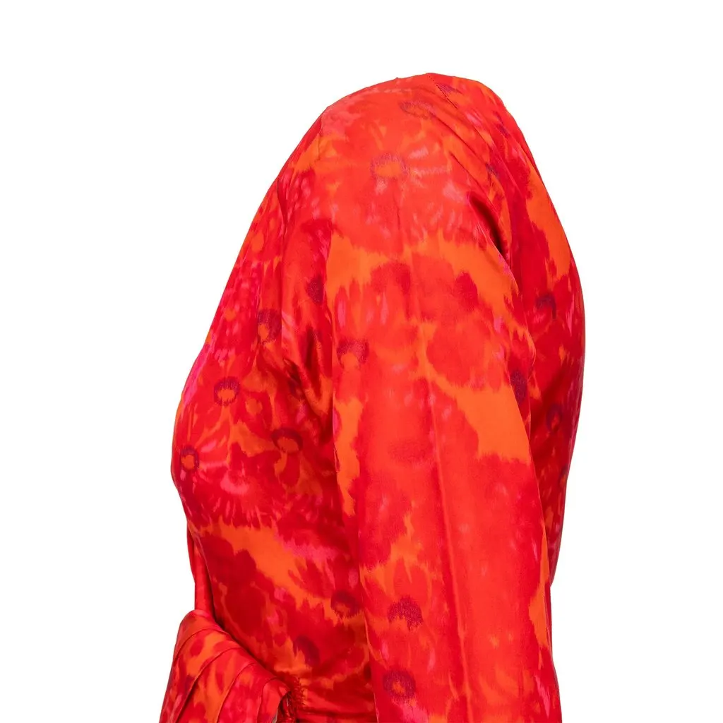 Christian Dior Boutique Silk Dress - '50s Red Silk Good - Inside View