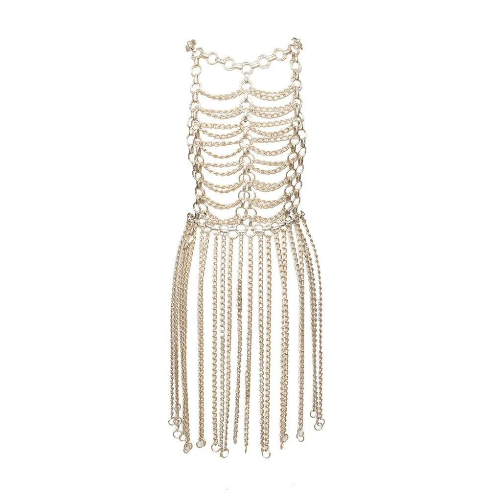 Unsigned Metal Shield Dress - '60s Silver Good - Front View