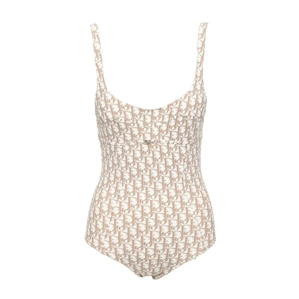 Christian Dior Dior By John Galliano Monogram Bodysuit - '00s White Good - Front View