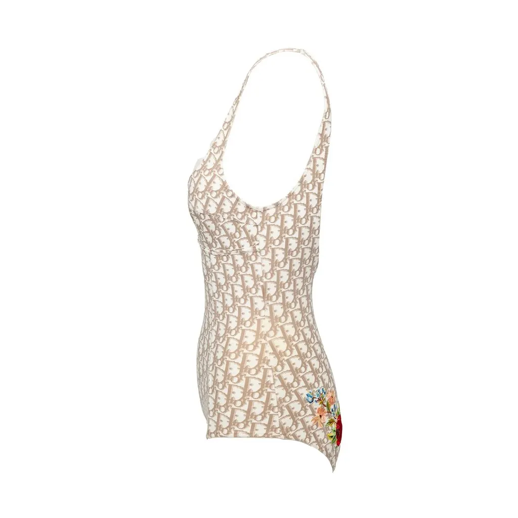 Christian Dior Dior By John Galliano Monogram Bodysuit - '00s White Good - Back View