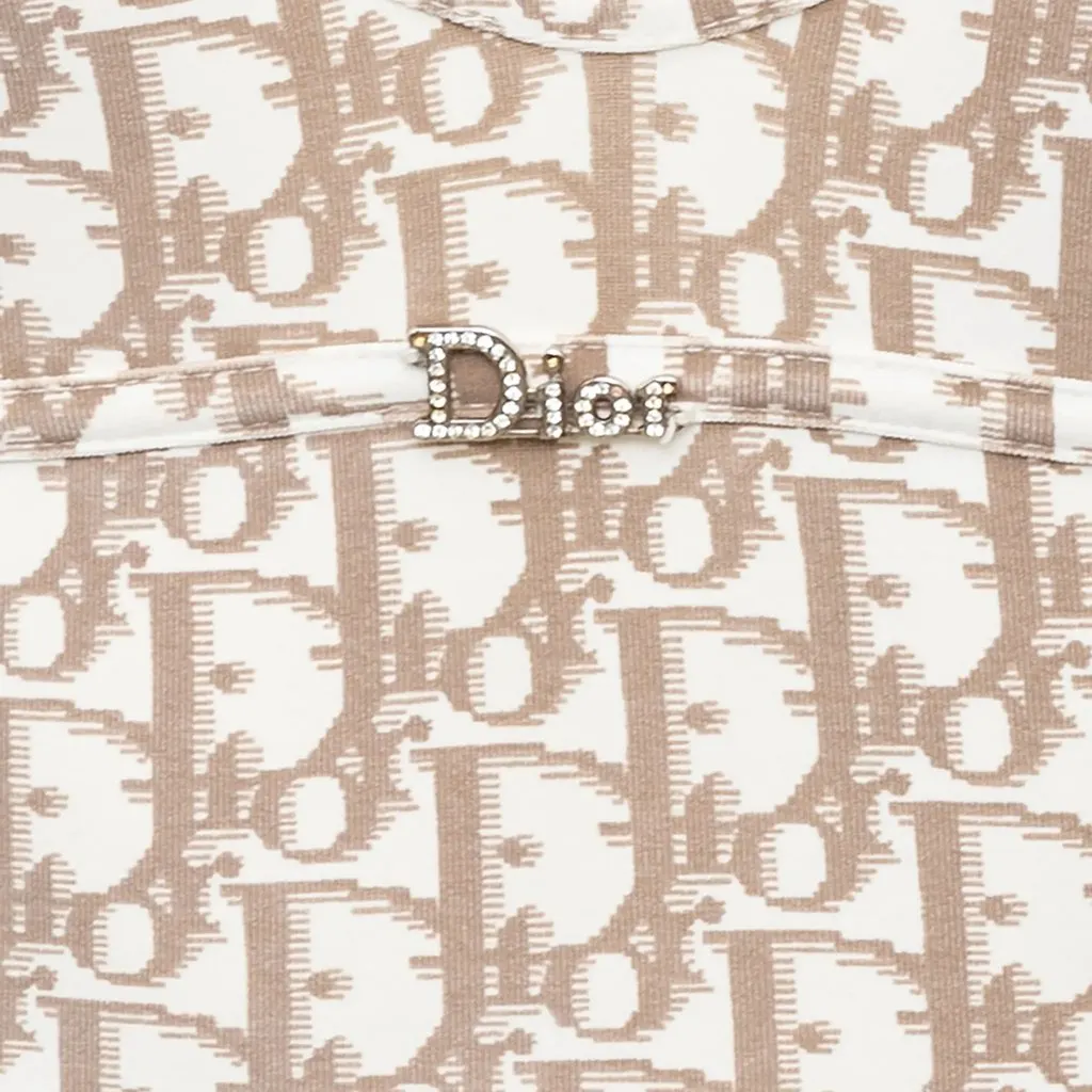 Christian Dior Dior By John Galliano Monogram Bodysuit - '00s White Good - Model View