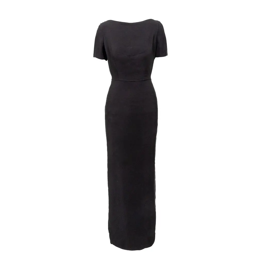 Unsigned Guy Laroch Couture Dress - '70s Black Good - Front View