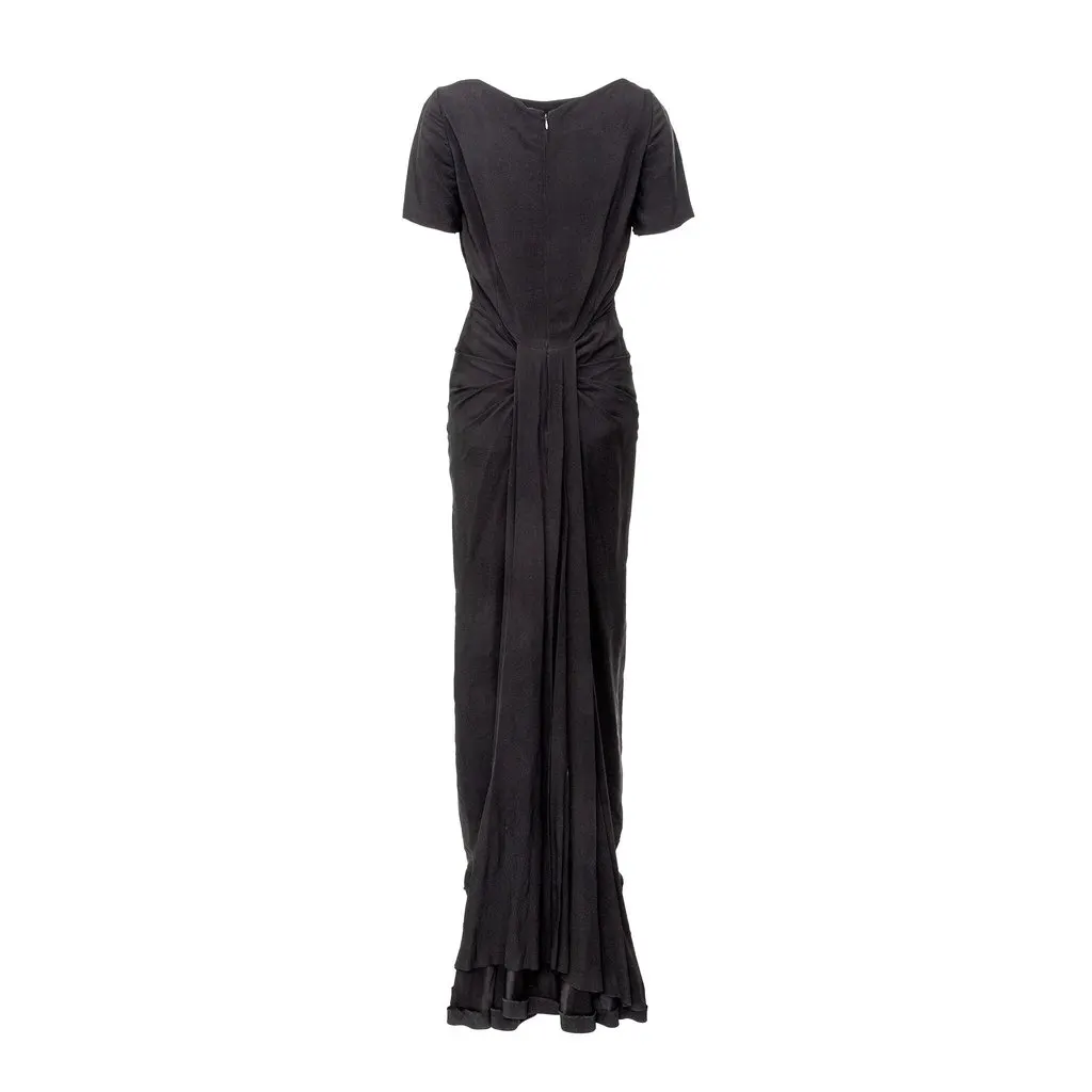 Unsigned Guy Laroch Couture Dress - '70s Black Good - Back View