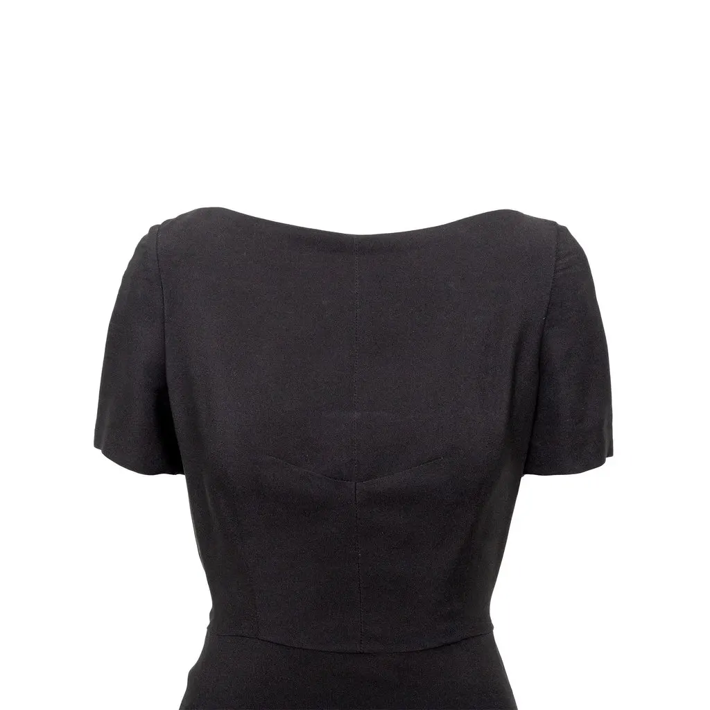 Unsigned Guy Laroch Couture Dress - '70s Black Good - Inside View