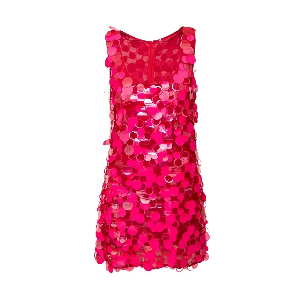 Unsigned Sequin Dress - '10s Pink Good - Front View