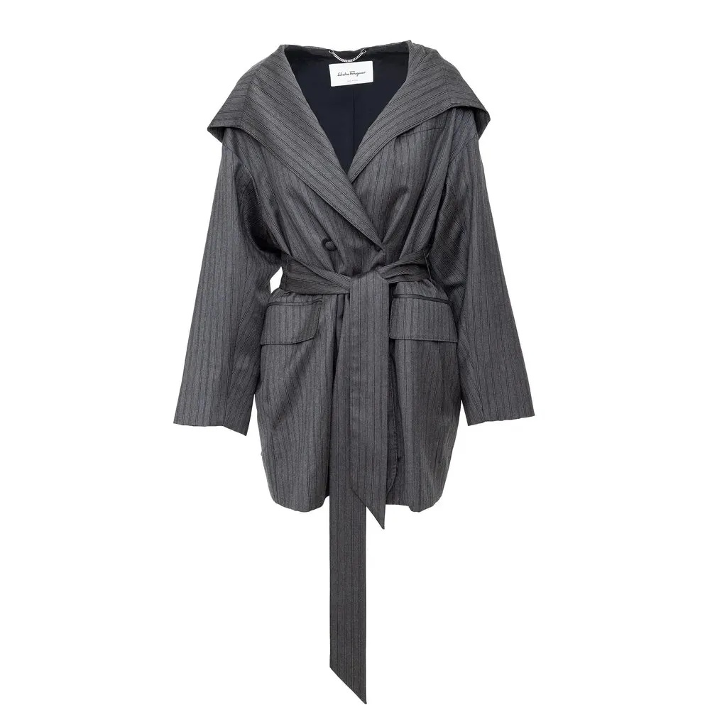 Salvatore Ferragamo Suit - '10s Grey Wool Good - Box View