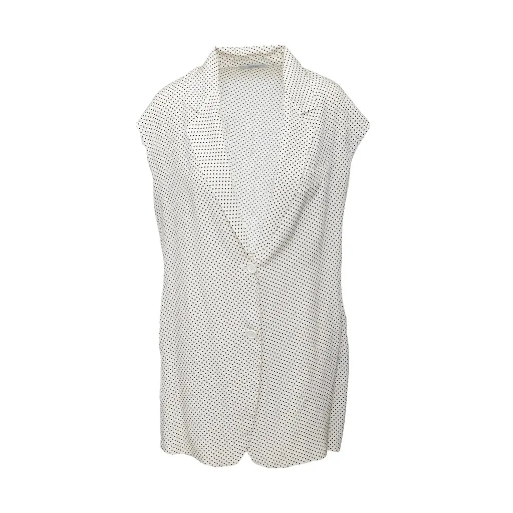 Unsigned Silk Top - '10s White Silk Good - Front View