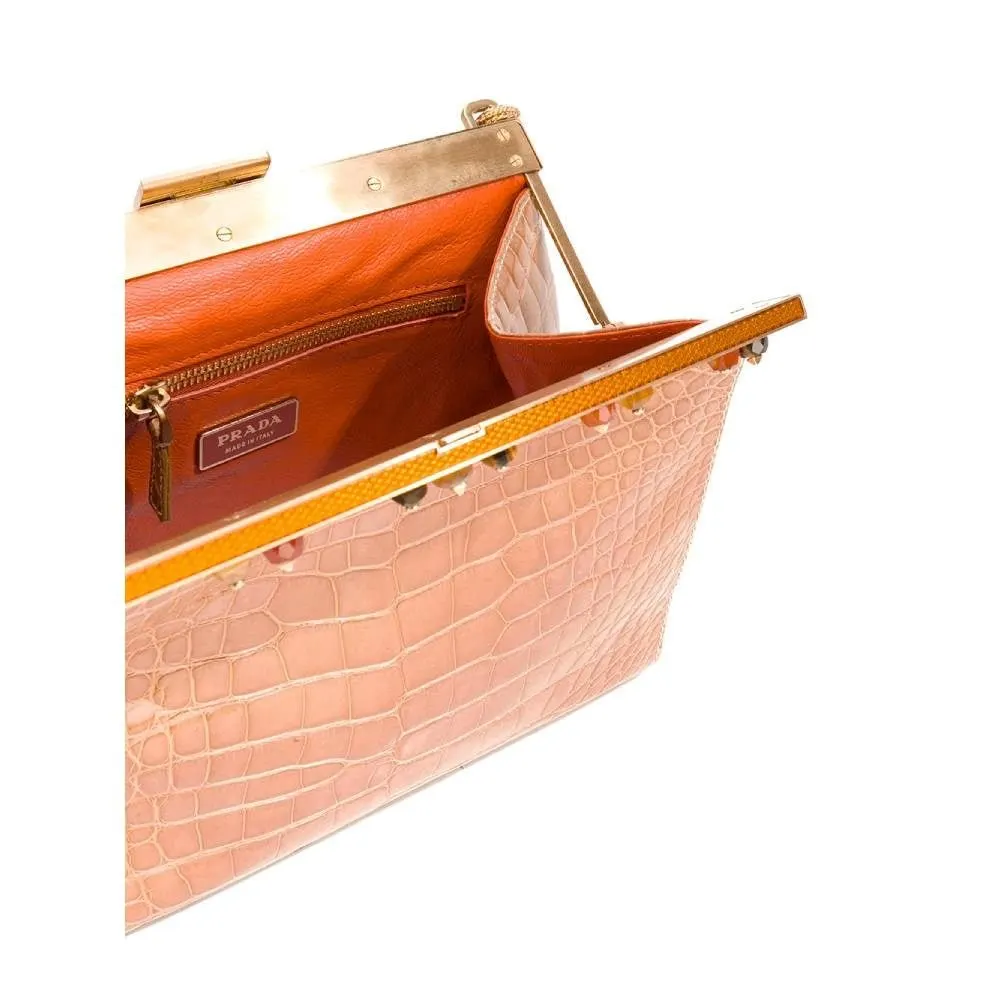 Prada Beige Crocodile Leather Handbag - 2000s Beige Leather Good - Box View