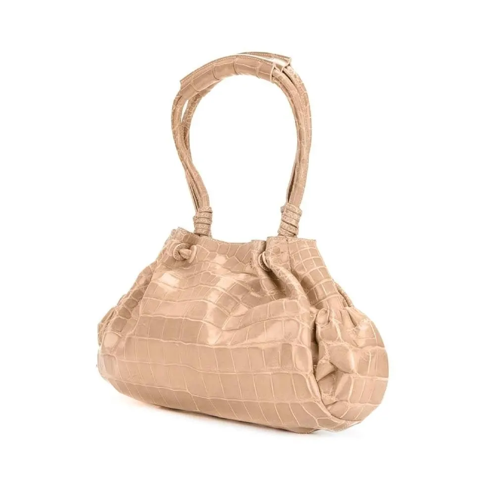 Giorgio Armani Pink Crocodile Bag - 2000s Pink Leather Good - Inside View