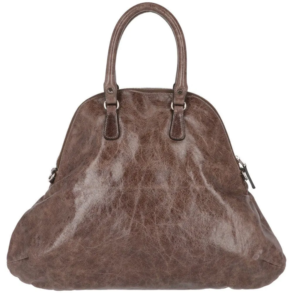 Marni Brown Leather Bag - 2000s Brown Leather Good - Front View