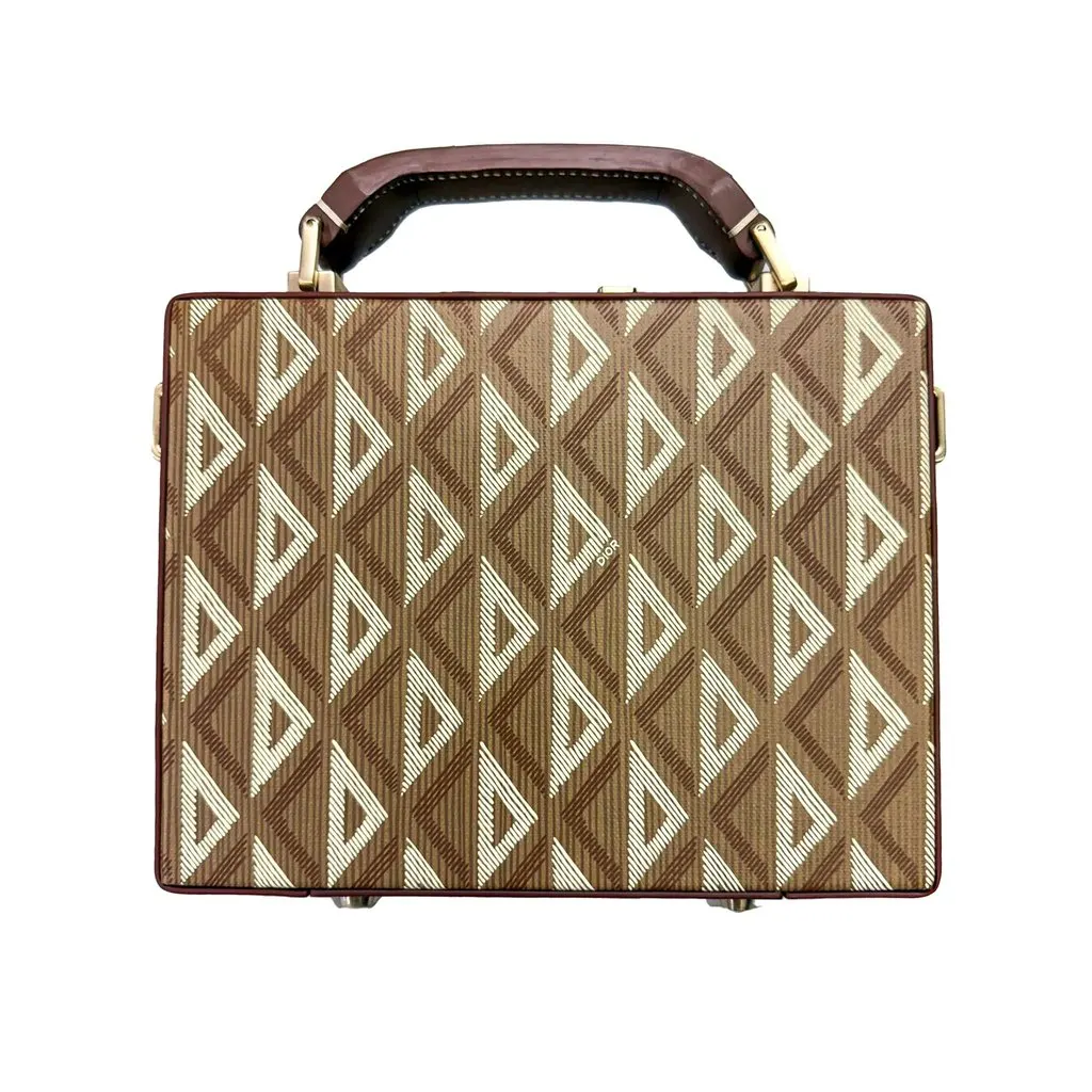 Dior CD Diamond Structured Box Bag – Toile de Dior, 1970s Inspiration Red Canvas Good - Inside View