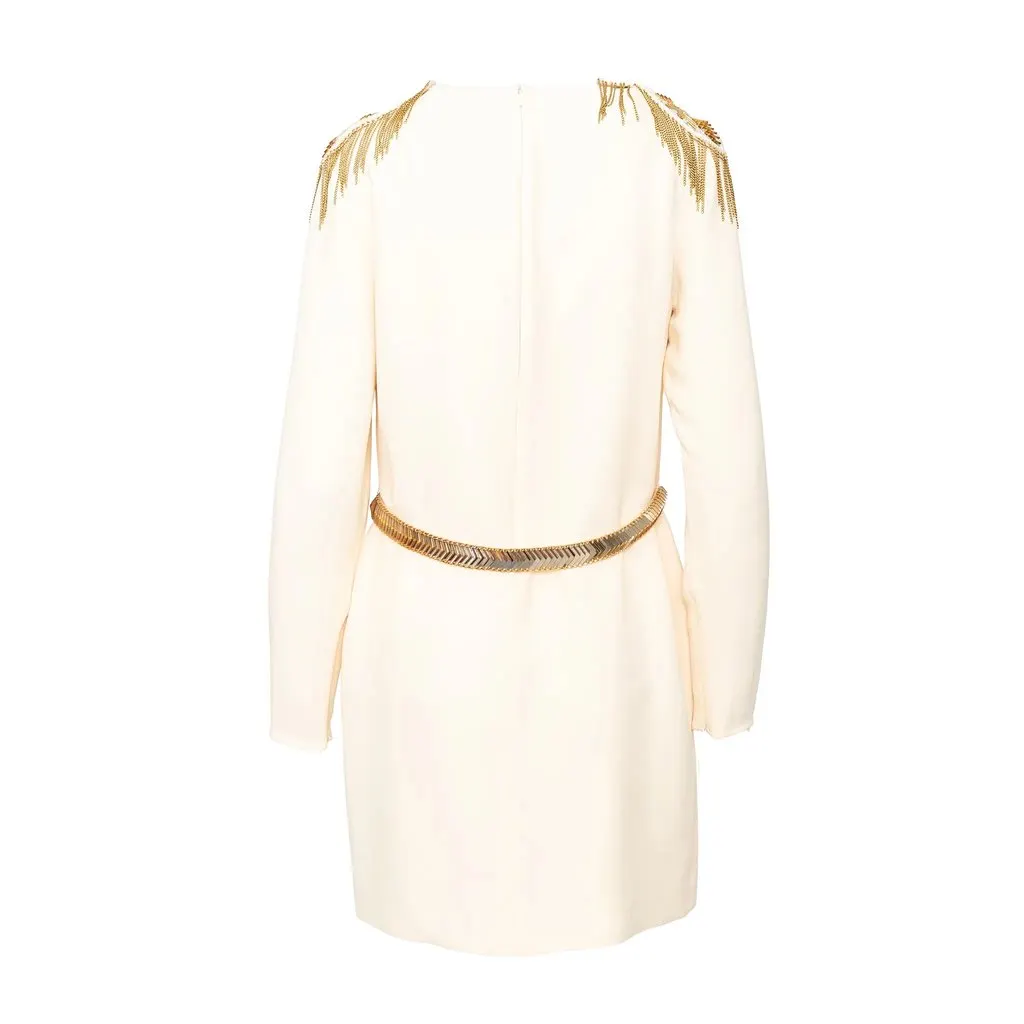 Versace Embellished Mini Dress - '10 White Silk Good - Box View