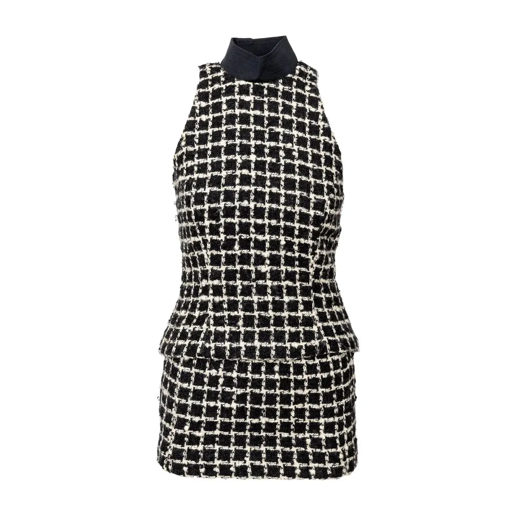 Versace Vintage Tweed Set - '90s MultiColor Tweed Good - Front View