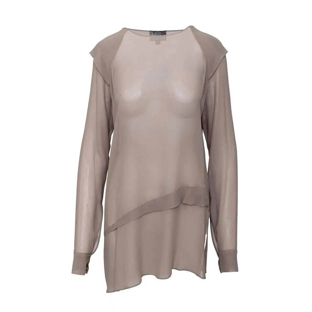 Unsigned Roberta Furlanetto Silk Set - '10s Grey Silk Good - Front View