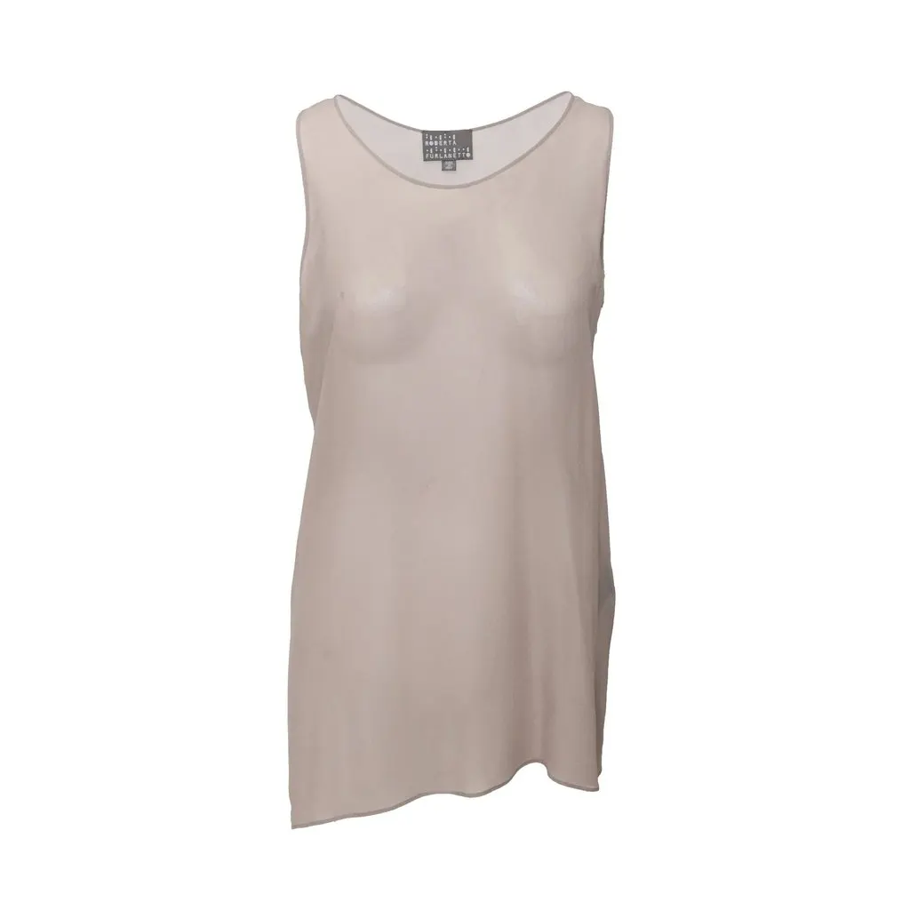 Unsigned Roberta Furlanetto Silk Set - '10s Grey Silk Good - Back View