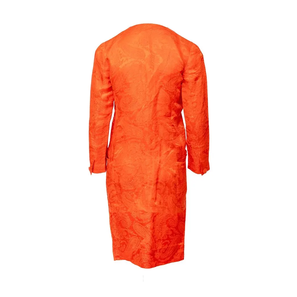 Gianni Versace Paisley Set - '90s Orange Silk Good - Inside View