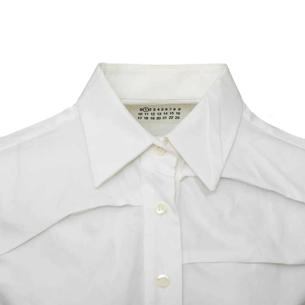 Maison Margiela Pleated Shirt - '10s White Cotton Good - Model View