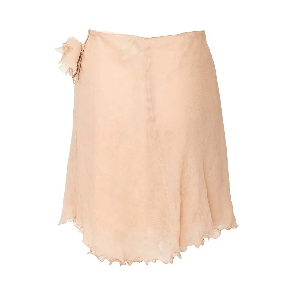 Blumarine Chiffon Skirt - '00s Red Satin Good - Inside View