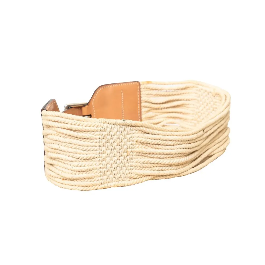 Alaïa Braided Belt - '00s Beige Leather Good - Model View