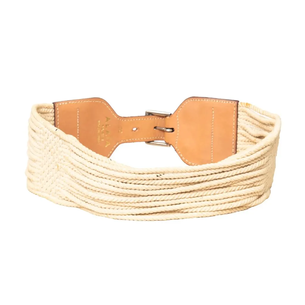 Alaïa Braided Belt - '00s Beige Leather Good - Box View