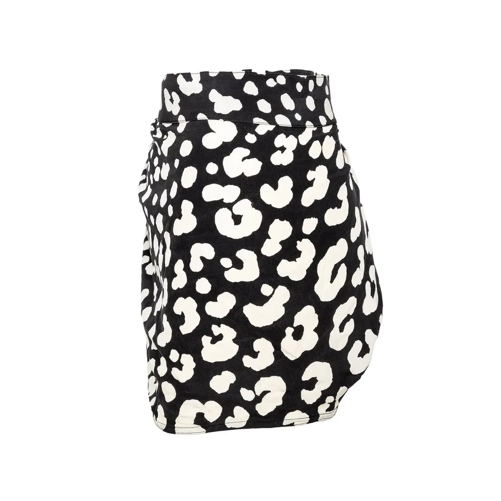 Versace Printed Mini Skirt - '90s Black Silk Good - Inside View