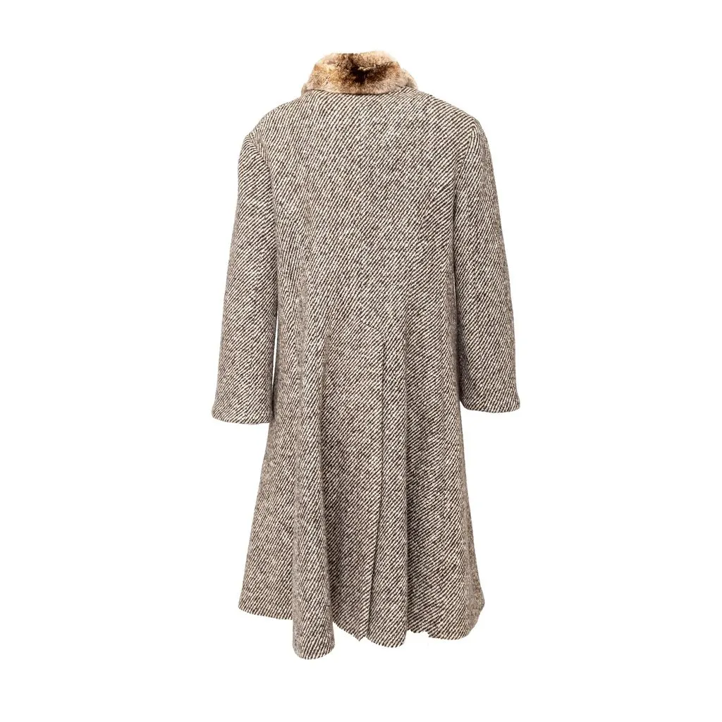 Gianfranco Ferré Overcoat with Fur Inserts - '90s Red Wool Good - Inside View