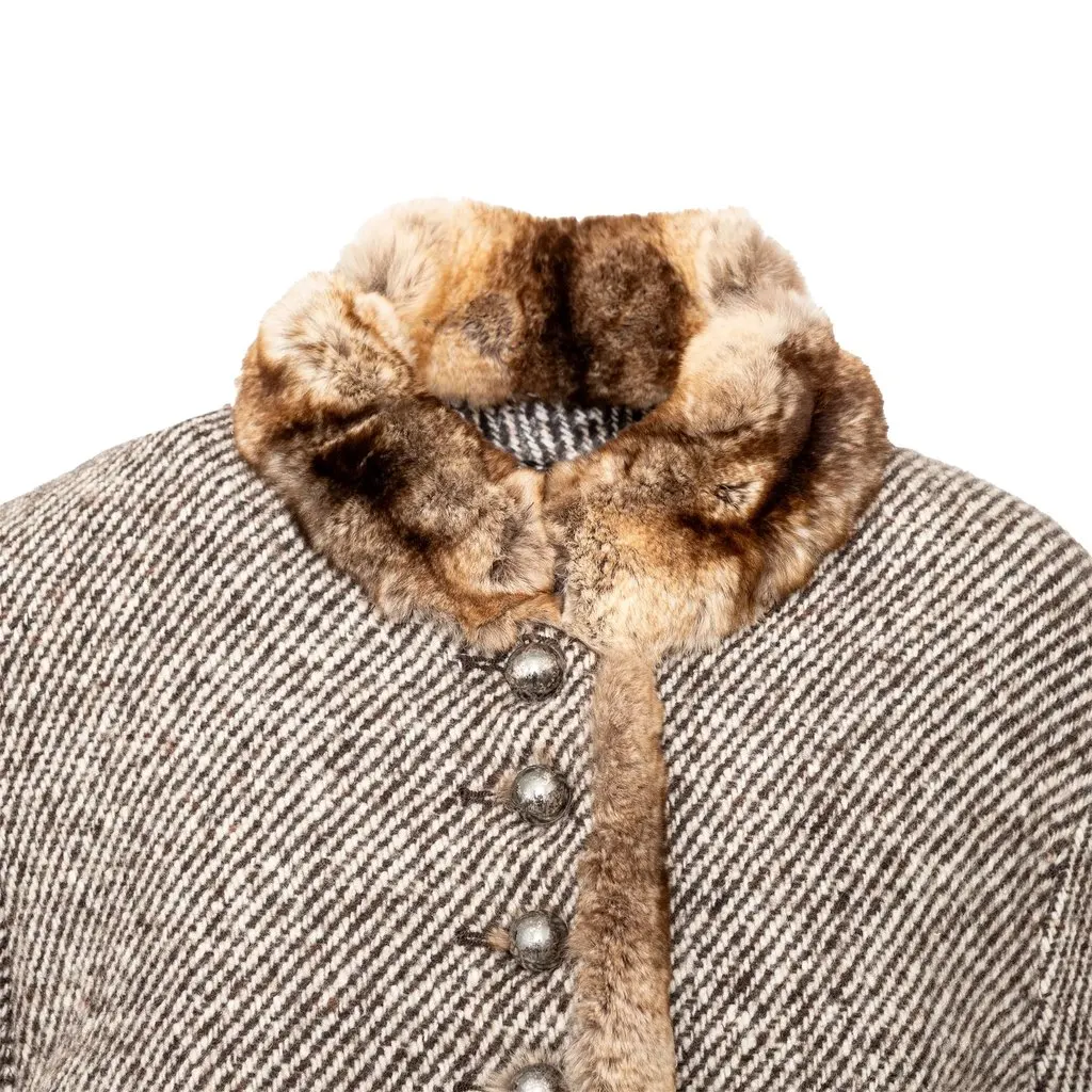 Gianfranco Ferré Overcoat with Fur Inserts - '90s Red Wool Good - Model View