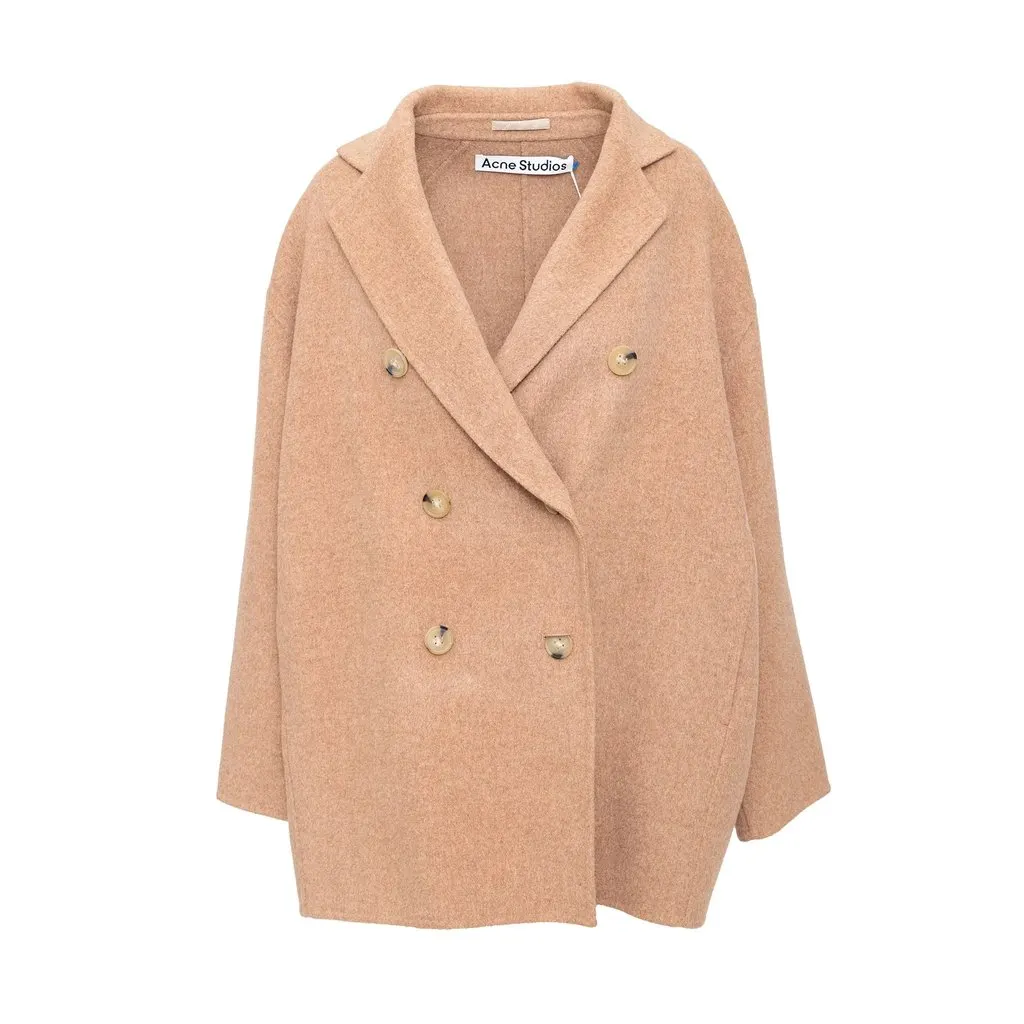 Acne Studio Wool Coat - '10s Beige Wool Good - Front View