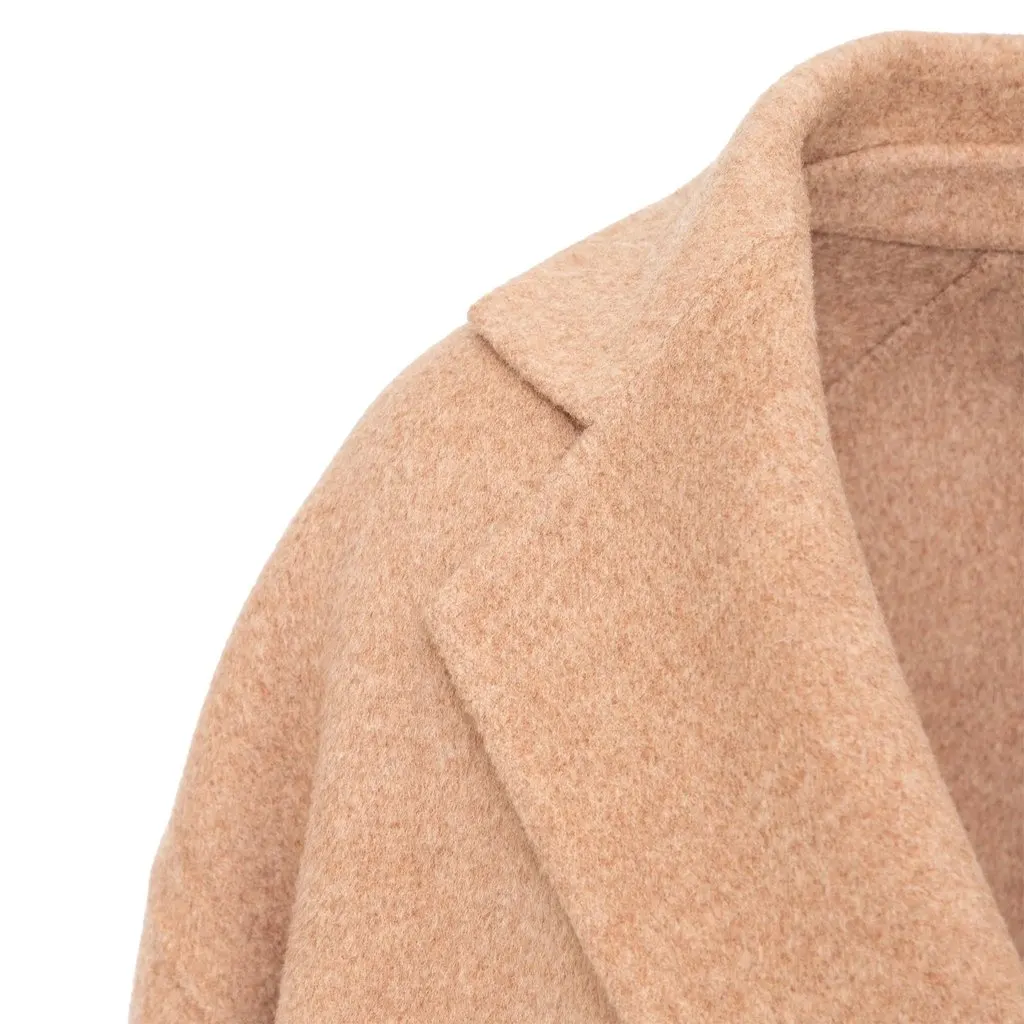 Acne Studio Wool Coat - '10s Beige Wool Good - Model View