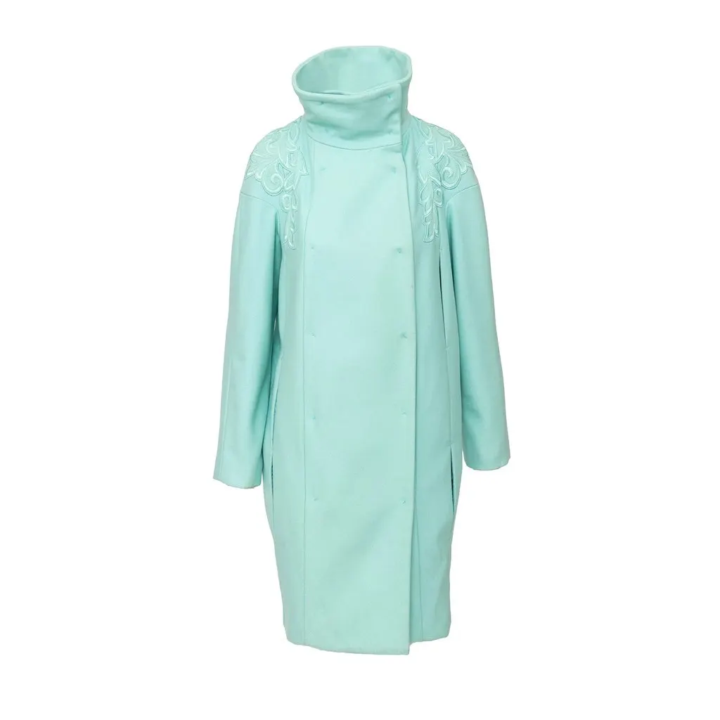 Unsigned Gaetano Navarra Wool Coat - '10s MultiColor Wool Good - Front View