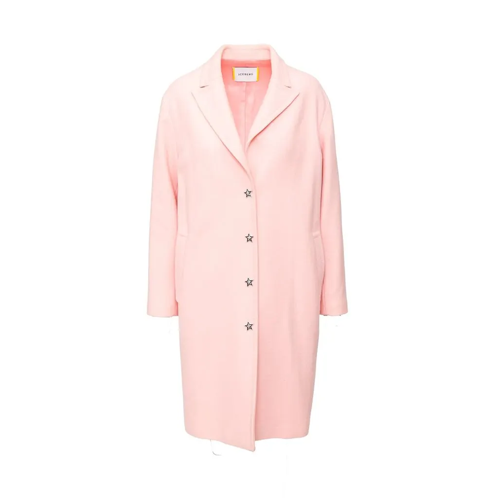 Unsigned Iceberg Long Coat - '10s Pink Wool Good - Front View