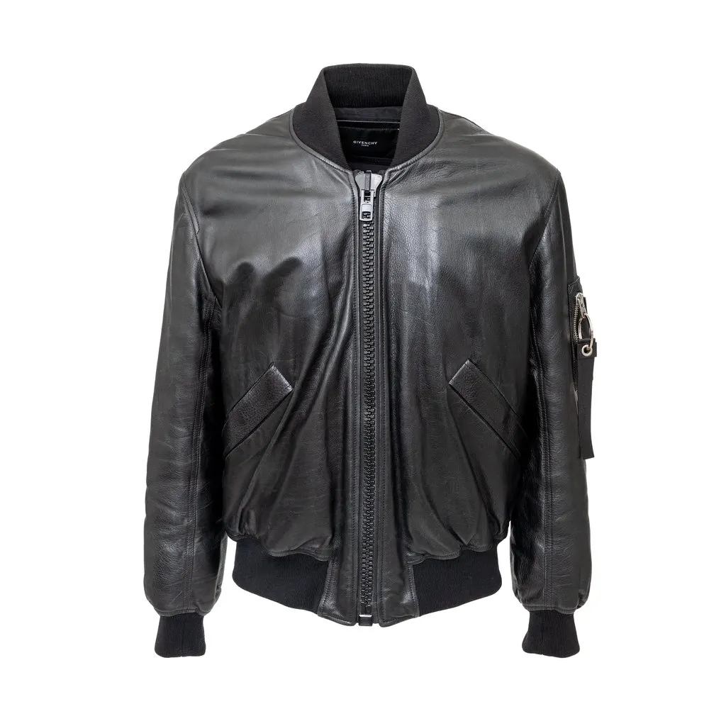 Givenchy Leather Bomber Jacket - '10s Black FR 48 Leather