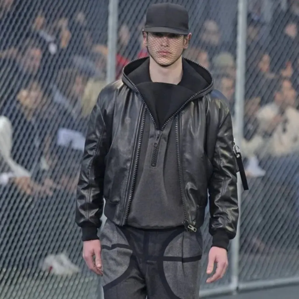 Givenchy Leather Bomber Jacket - '10s Black Leather Good - Back View