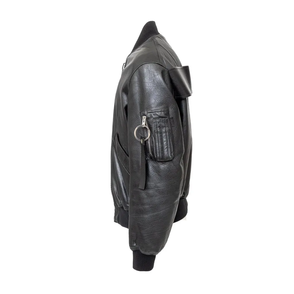 Givenchy Leather Bomber Jacket - '10s Black Leather Good - Inside View