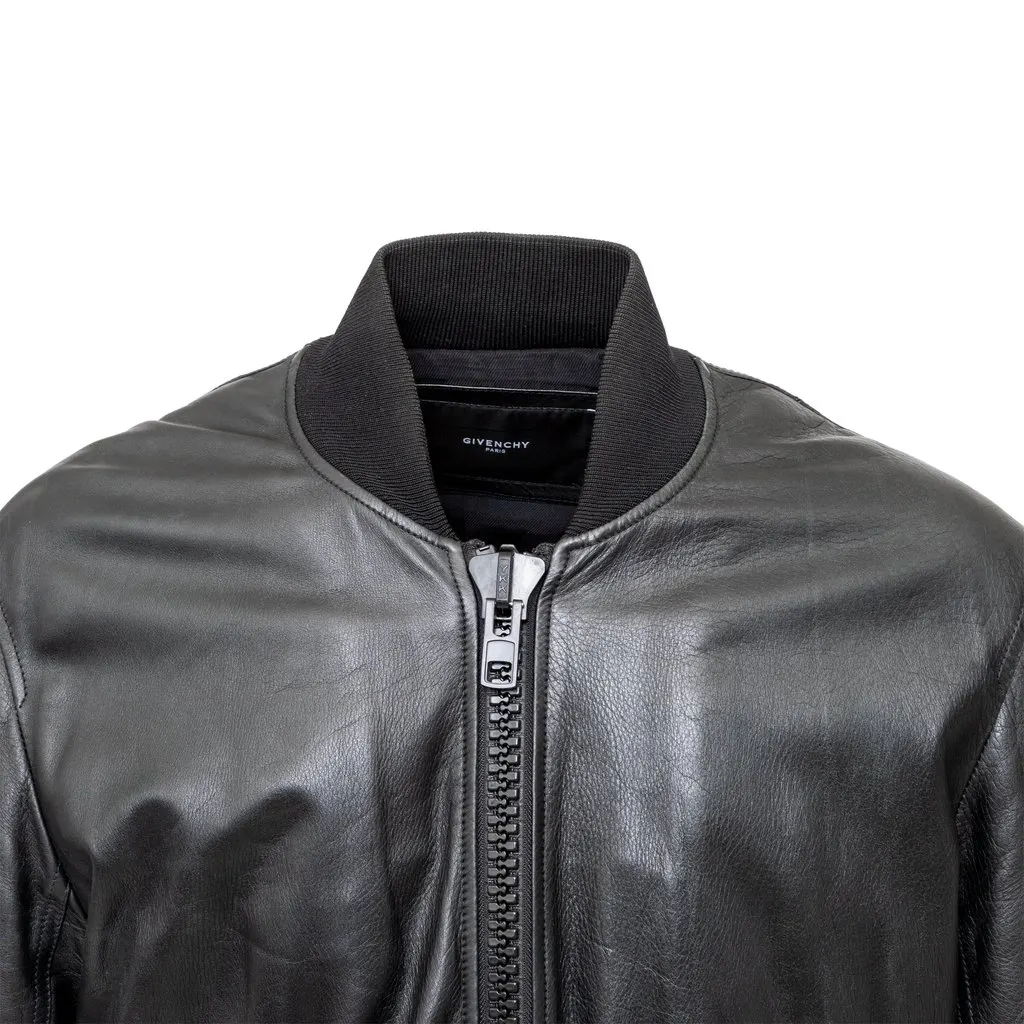 Givenchy Leather Bomber Jacket - '10s Black Leather Good - Box View