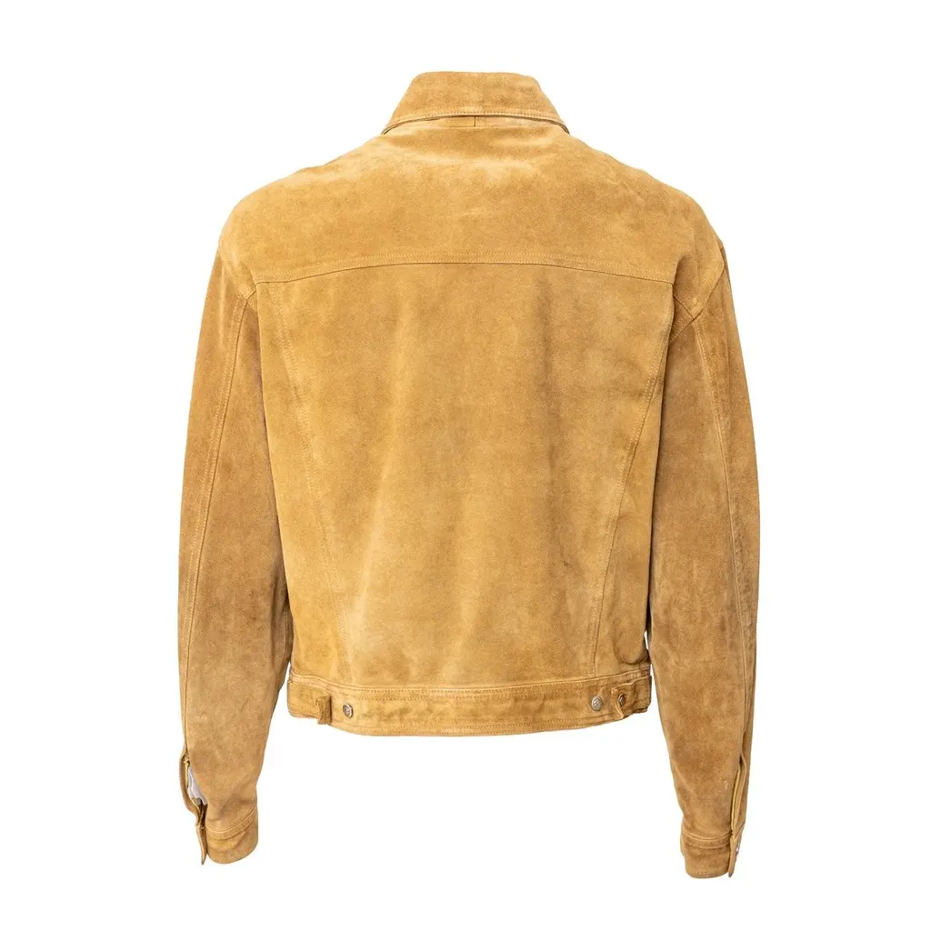 Versace Jeans Couture Suede Jacket - '90s Brown Suede Good - Back View