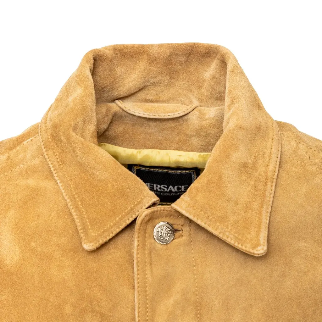 Versace Jeans Couture Suede Jacket - '90s Brown Suede Good - Inside View
