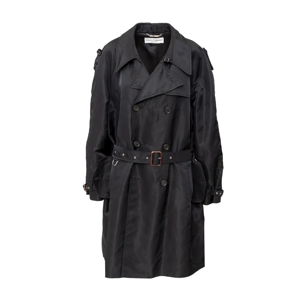 Dolce & Gabbana Trench Coat - '10s Black Good - Front View