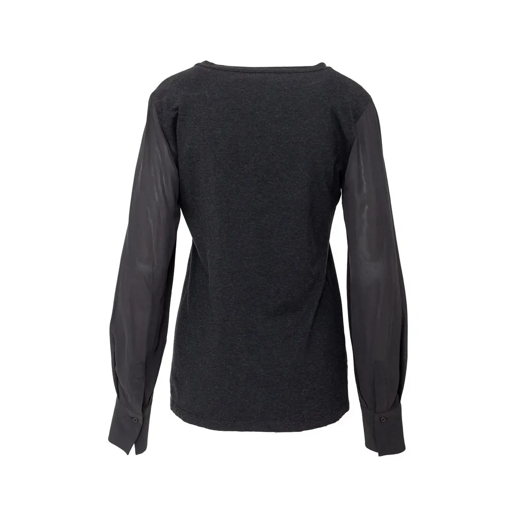 Brunello Cucinelli Sleeve Top - '10s Grey Cotton Good - Inside View