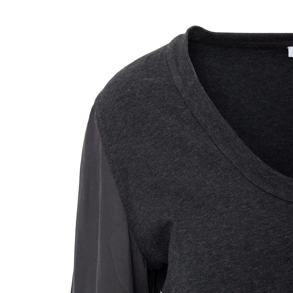 Brunello Cucinelli Sleeve Top - '10s Grey Cotton Good - Model View