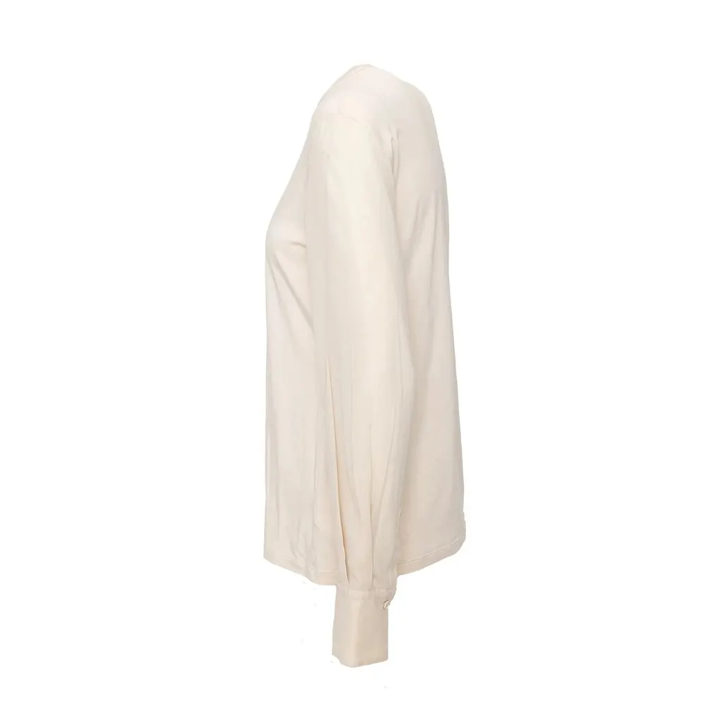 Brunello Cucinelli Full Sleeve Top - '10s Beige Cotton Good - Back View