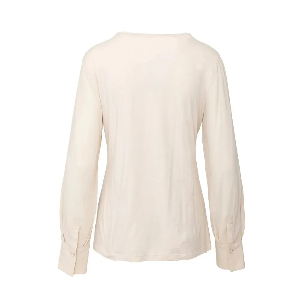 Brunello Cucinelli Full Sleeve Top - '10s Beige Cotton Good - Inside View