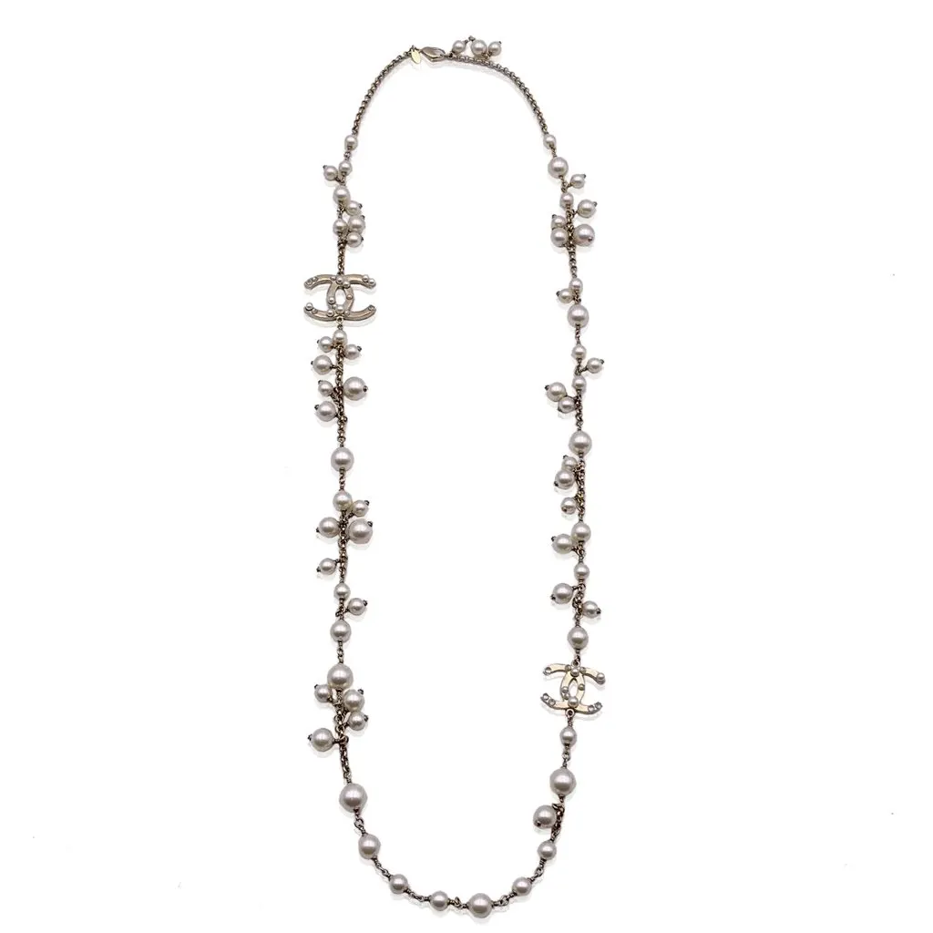 Chanel Necklace Gold Lace Good - Front View