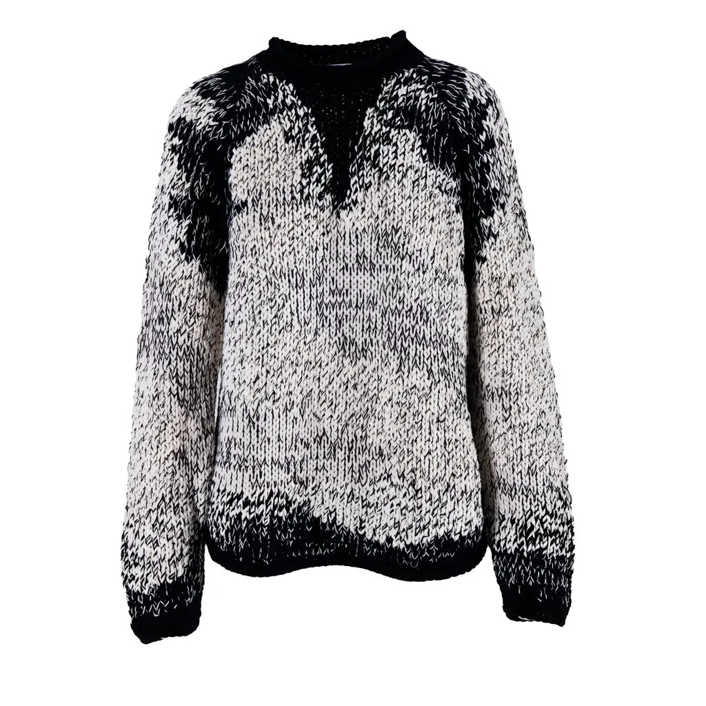Brunello Cucinelli & white sequin knit sweater - '10s Black Good - Front View