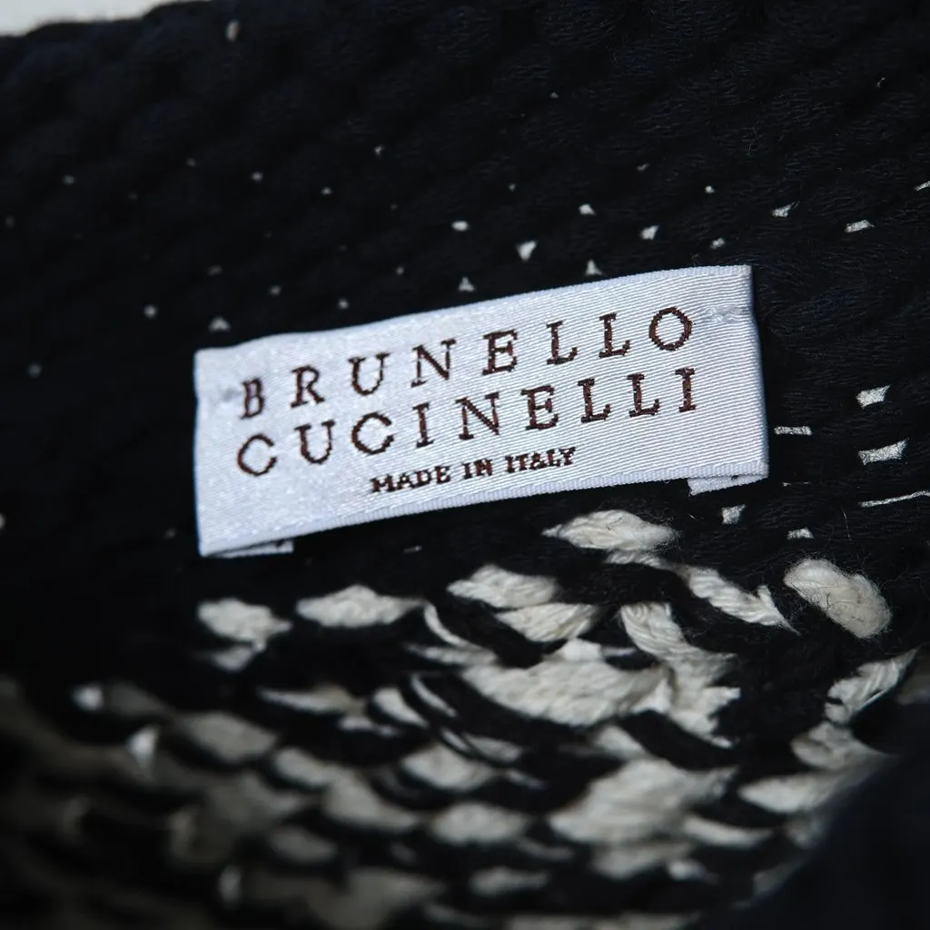 Brunello Cucinelli & white sequin knit sweater - '10s Black Good - Model View