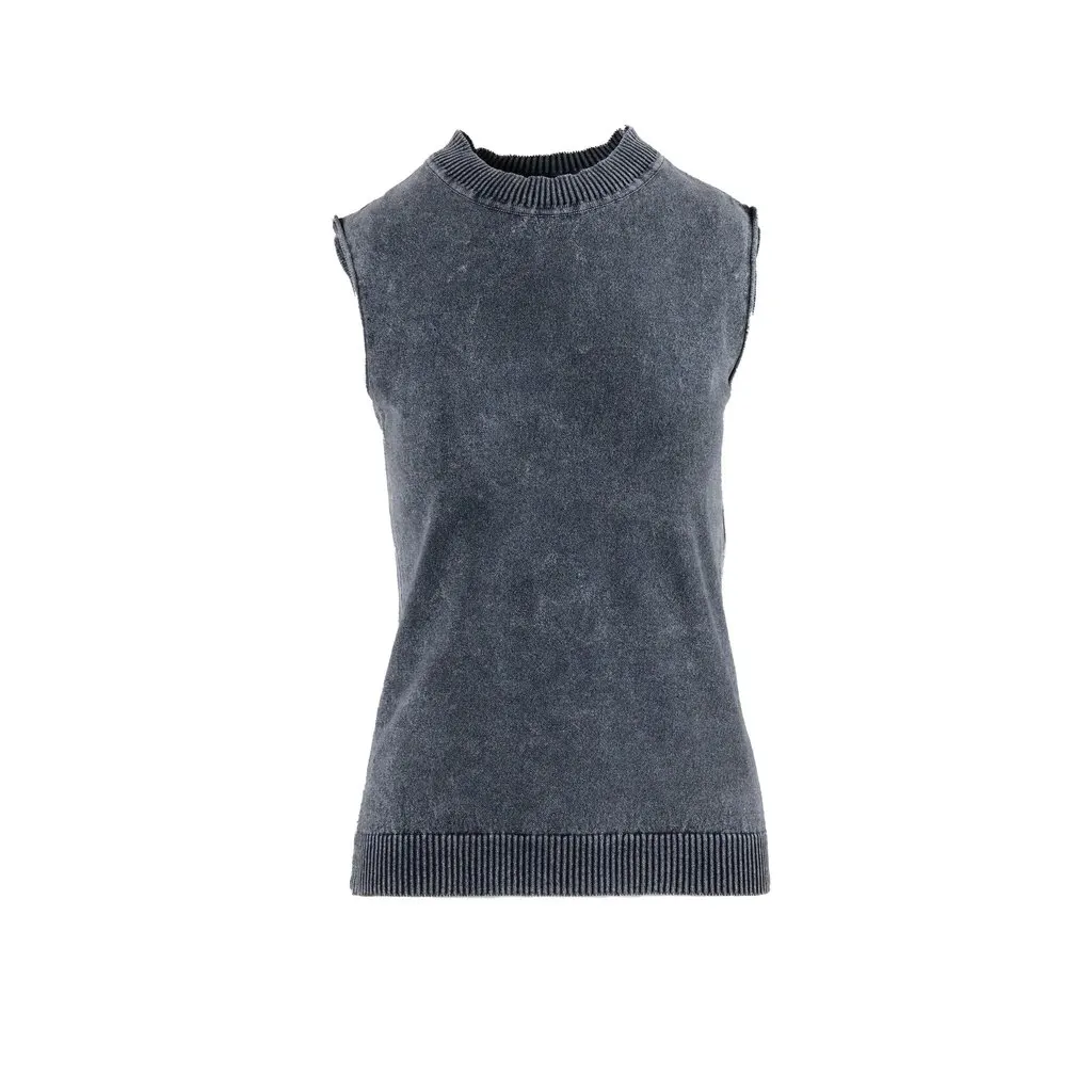 Unsigned Callaghan by Nicolas Ghesquière Cotton Knit Top - '90s Grey Cotton Good - Front View