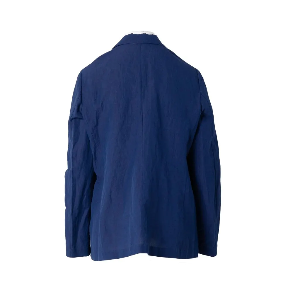 Brunello Cucinelli Double-Breasted Linen Blazer - '10s Navy Linen Good - Inside View